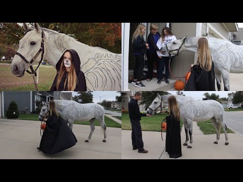 Taking My Horse Trick-Or-Treating!